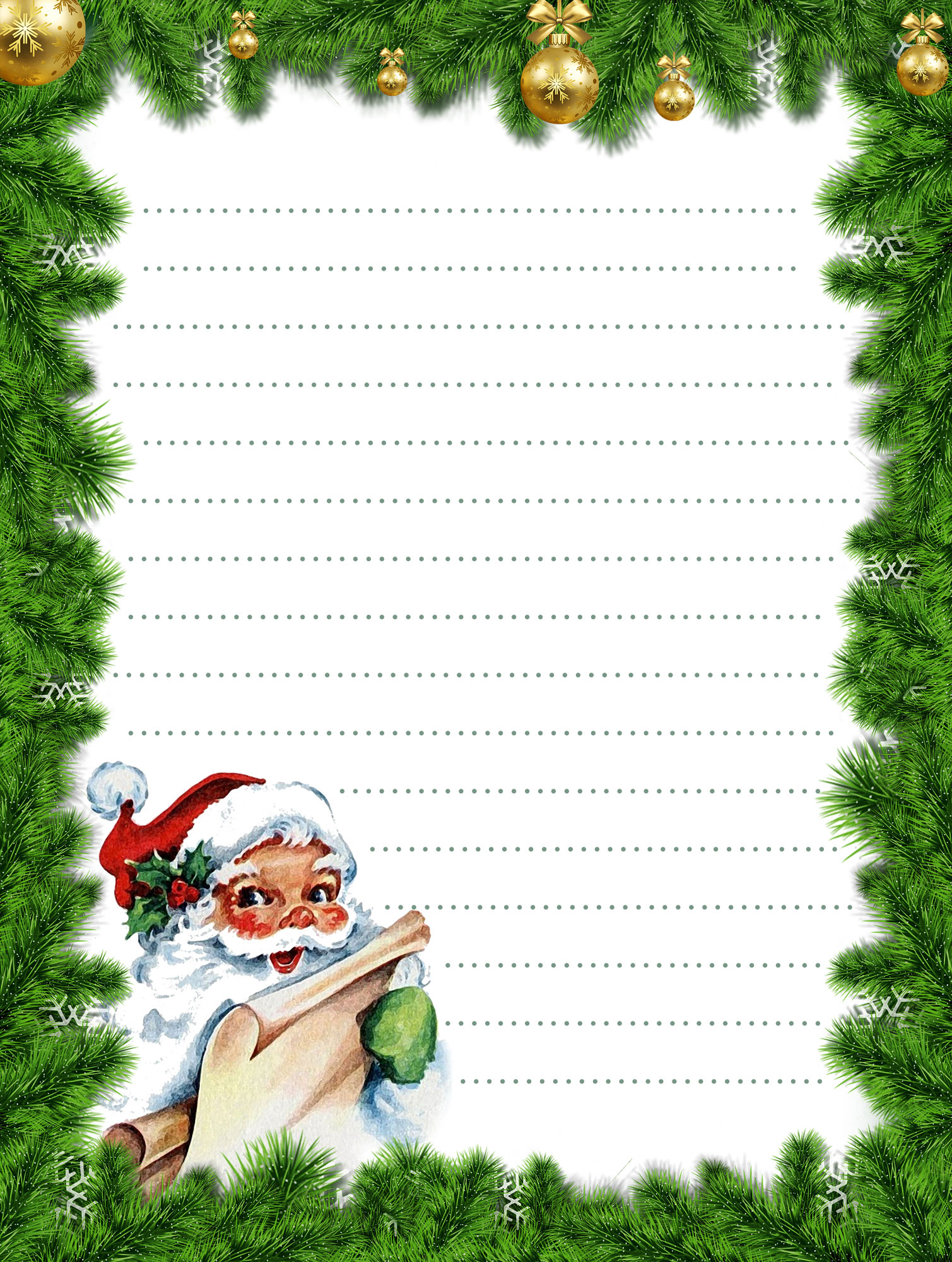 holiday stationery paper santa letterhead free printable